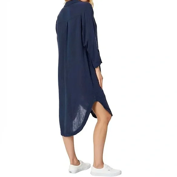 NWT Sundry Shirttail Dress in Navy Sz Small (1) - Picture 4 of 13